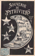 SOUVENIR De PITHIVIERS - Multivues - Lune - Carte Postale Ancienne - Greetings From...