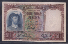 ESPAÑA - BILLETE DE 500 PESETAS DE 1931 - ELCANO - EXCELENTE CONSERVACION - 500 Pesetas