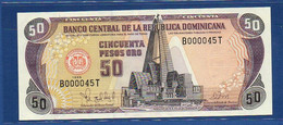 DOMINICAN REPUBLIC - P.155b – 50 Pesos Oro 1998 UNC, Serie B 000045 T, Low Serial Number - Dominicaine