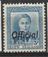 New Zealand  1938 SG 0141  3d OFFICIAL  Overprint  Lightly Mounted Mimt - Ongebruikt