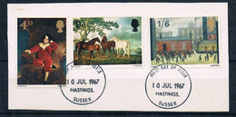 1967 British Paintings SG 748 - 50 First Day Of Issue On Piece - Used Stamps