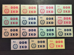 DDR Lautkontrolzetel Des ZDK Mi-Nr. 1-15 MNH Postfrisch Komplette Serie - Ungebraucht