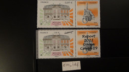 2022 FRANCE 0,97 ET 1,16 " MOULINS ALLIER  TIMBRES PASSION AVEC ET SANS SURCHARGE " REPORT 2022 CAUSE COVID 19 " Neuf** - Unused Stamps