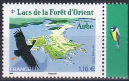 FR 2022- " LACS DE LA FORET D'ORIENT - Cigogne Noire " 1 Ex à 1.16 € - Marge Droite De Feuille -  ILLUSTREE - Neuf** - Unused Stamps