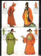 Taiwan - Republic Of China 1990 Chinese Traditional Costumes Maximum Cards - Maximum Cards