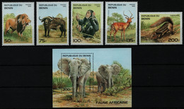 Benin 1995 - Mi-Nr. 691-695 & Block 13 ** - MNH - Wildtiere / Wild Animals - Benin – Dahomey (1960-...)