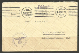 GERMANY. WW2. 1942. FELDPOST. COVER. FPO L24314. MUTE MACHINE CANCEL. MUNCHEN. ADDRESSED TO WIEN - Covers & Documents