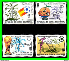 GUINEA ECUATORIA ( AFRIKA ) SERIE DE 4 SELLOS DEL AÑO 1982 COPA MUNDIAL DE FÚTBOL ESPAÑA 82 - Equatorial Guinea