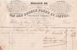 BRUXELLES - FACTURE DE 1848 ADRESSEE A MADAME LA BARONNE DE TORNARO - MAGASIN VAN DEB BROECK FRERE ET SOEURS - Textilos & Vestidos