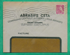 N°416 MERCURE PERFORE CE ABRASIFS CETA PARIS 1939 LETTRE COVER FRANCE - 1938-42 Mercurio