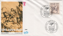 Germany Deutschland 1990 FDC 500 Jahre Post, Albrecht Durer, Der Kleine Postreiter, Horse Horses, Berlin - FDC: Brieven