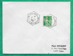 N°1231 MOISSONNEUSE CACHET MANUEL POSTE AUTOMOBILE RURALE LA MOTTE D'AVEILLANS ISERE CP N°1 POUR LAON AISNE 1962 - Manual Postmarks