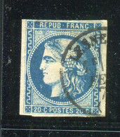 Superbe N° 46B Bleu Foncé Cachet à Date De Lesvenen - 1870 Bordeaux Printing