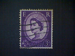 Great Britain, Scott #322a, Used(o), 1958, Wilding: Queen Elizabeth II, 3d, Deep Purple - Used Stamps