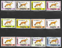 Ethiopia Scott # 1393A-L Used Simien Fox, 1994 - Ethiopia