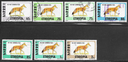 Ethiopia Scott # 1393M-Q, 1393S-T Used Simien Fox, 1994 - Ethiopia