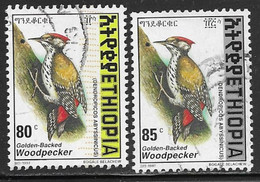 Ethiopia Scott # 1482-3 Used Woodpecker, 1998 - Ethiopia