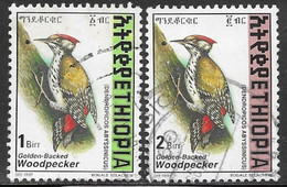 Ethiopia Scott # 1485-6 Used Woodpecker, 1998 - Ethiopia