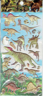 3D PUFFY Dino Dinosaurier Tiere Aufkleber / Dinosaur Animal Sticker 1 Blatt 19 X 10 Cm ST517 - Scrapbooking