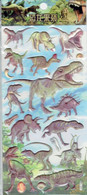 3D PUFFY Dino Dinosaurier Tiere Aufkleber / Dinosaur Animal Sticker 1 Blatt 19 X 10 Cm ST518 - Scrapbooking