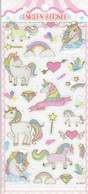 3D PUFFY Einhorn Tiere Aufkleber / Unicorn Animal Sticker 1 Blatt 19 X 10 Cm ST510 - Scrapbooking