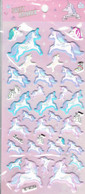 3D PUFFY Einhorn Tiere Aufkleber / Unicorn Animal Sticker 1 Blatt 19 X 10 Cm ST544 - Scrapbooking