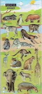 3D PUFFY Elefanten Tiere Tiergarten Aufkleber / Zoo Animal Sticker 1 Blatt 19 X 10 Cm ST458 - Scrapbooking