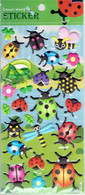 3D PUFFY Käfer Insekten Tiere Aufkleber / Bug Insects Animal Sticker 1 Blatt 19 X 10 Cm ST151 - Scrapbooking