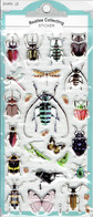 3D PUFFY Käfer Insekten Tiere Aufkleber / Bug Insects Animal Sticker 1 Blatt 19 X 10 Cm ST542 - Scrapbooking