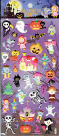 3D PUFFY Kürbis Halloween Monster Geist Aufkleber / Witch Ghost Sticker 1 Blatt 19 X 10 Cm ST406 - Scrapbooking