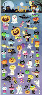 3D PUFFY Kürbis Halloween Monster Geist Aufkleber / Witch Ghost Sticker 1 Blatt 19 X 10 Cm ST432 - Scrapbooking