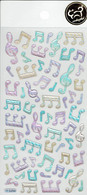 3D PUFFY Musiknoten Aufkleber / Music Note Sticker 1 Blatt 19 X 10 Cm ST038 - Scrapbooking