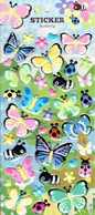 3D PUFFY Schmetterling Käfer Insekten Tiere Aufkleber / Bug Insects Animal Sticker 1 Blatt 19 X 10 Cm ST543 - Scrapbooking