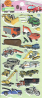 3D PUFFY Bagger Feuerwehr Kran Aufkleber / Car Truck Sticker 1 Blatt 19 X 10 Cm ST128 - Scrapbooking