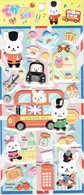 3D PUFFY Bus Taxi England Aufkleber / UK BOBBY Sticker 1 Blatt 19 X 10 Cm ST305 - Scrapbooking