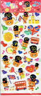 3D PUFFY England Bobby BIG BEN Aufkleber / UK GB BUS Animal Sticker 1 Blatt 19 X 10 Cm ST435 - Scrapbooking