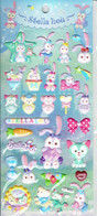 3D PUFFY Hase Kaninchen Tiere Aufkleber / Rabbit Animal Sticker 1 Blatt 19 X 10 Cm ST530 - Scrapbooking