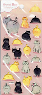 3D PUFFY Katze Kater Tiere Aufkleber / Cat Kitty Animal Sticker 1 Blatt 19 X 10 Cm ST354 - Scrapbooking