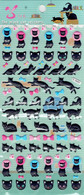 3D PUFFY Katze Kater Tiere Aufkleber / Cat Kitty Animal Sticker 1 Blatt 19 X 10 Cm ST480 - Scrapbooking