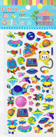 3D PUFFY Ufo Raumschiff Rakete Aufkleber / Planet Spaceship Sticker 1 Blatt 19 X 10 Cm ST434 - Scrapbooking