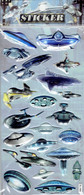 3D PUFFY Ufo Raumschiff Rakete Aufkleber / Planet Spaceship Sticker 1 Blatt 19 X 10 Cm ST540 - Scrapbooking