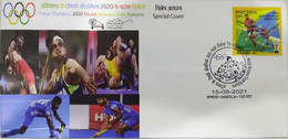 Fdc Olympics Field Hockey India Inde Indien Rare / Hockey Sur Gazon Kampohokeo - Rasenhockey