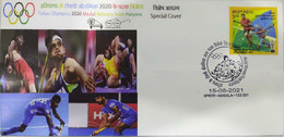 Fdc Olympics Field Hockey India Inde Indien Rare / Hockey Sur Gazon Kampohokeo - Hockey (sur Gazon)