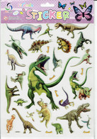 3D PUFFY Dino Dinosaurier Tiere Aufkleber / Dinosaur Animal Sticker 1 Blatt 25 X 20 Cm ST435 - Scrapbooking