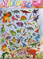 3D PUFFY Dino Dinosaurier Tiere Aufkleber / Dinosaur Animal Sticker 1 Blatt 25 X 20 Cm ST448 - Scrapbooking