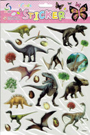 3D PUFFY Dino Dinosaurier Tiere Aufkleber / Dinosaur Animal Sticker 1 Blatt 25 X 20 Cm ST521 - Scrapbooking