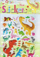 3D PUFFY Dino Dinosaurier Tiere Aufkleber / Dinosaur Animal Sticker 1 Blatt 25 X 20 Cm ST523 - Scrapbooking