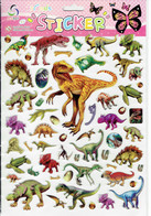 3D PUFFY Dino Dinosaurier Tiere Aufkleber / Dinosaur Animal Sticker 1 Blatt 25 X 20 Cm ST546 - Scrapbooking