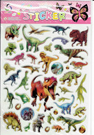 3D PUFFY Dino Dinosaurier Tiere Aufkleber / Dinosaur Animal Sticker 1 Blatt 25 X 20 Cm ST552 - Scrapbooking