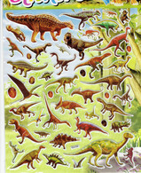 3D PUFFY Dino Dinosaurier Tiere Aufkleber / Dinosaur Animal Sticker 1 Blatt 25 X 20 Cm ST555 - Scrapbooking